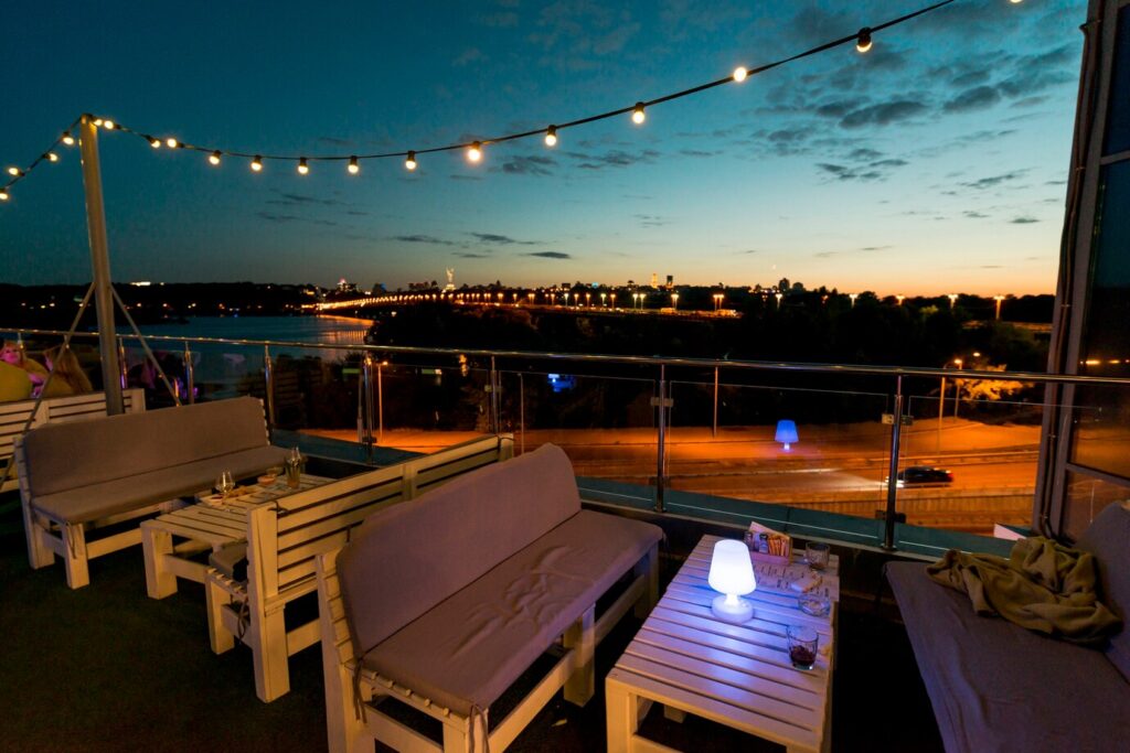 deck lighting ideas bistro string lights